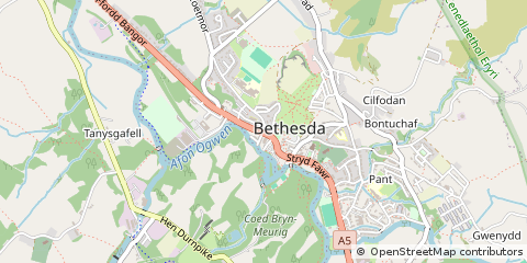 Map of Bangor, Gwynedd