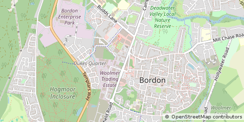 Map of Bordon, Hampshire