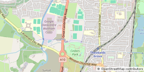 Map of Cheshunt, Hertfordshire