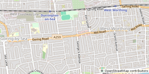 Map of Worthing, West Sussex