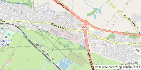 Map of Polegate, East Sussex