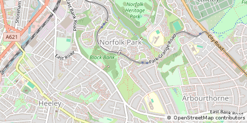 Map of Sheffield, South Yorkshire