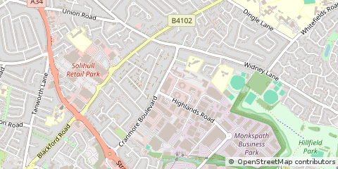 Map of Solihull