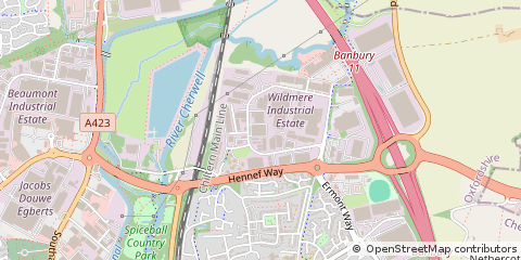 Map of Banbury, Oxfordshire
