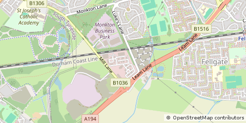 Map of Hebburn, Tyne and Wear