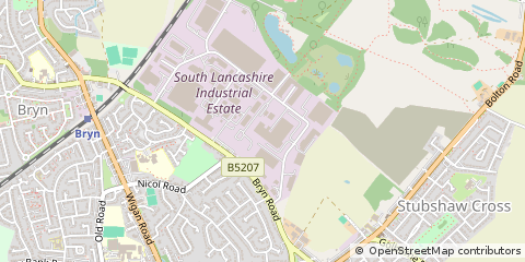 Map of Ashton in Makerfield Wigan, Lancashire