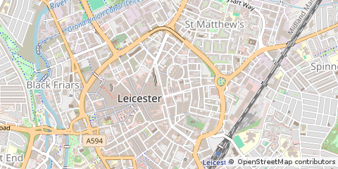 Map of Leicester, Leicestershire