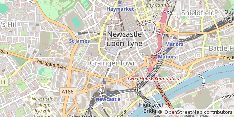 Map of Newcastle Upon Tyne