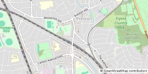 Map of Harrow, Middlesex