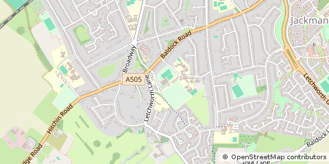 Map of Letchworth Garden City, Herts
