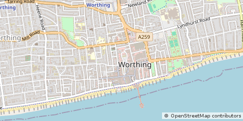 Map of Worthing, West Sussex