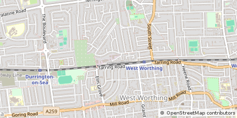 Map of Worthing, West Sussex