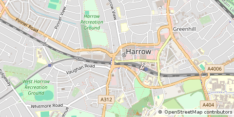 Map of Harrow, Middlesex