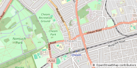 Map of Sutton, Surrey