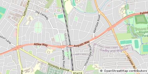 Map of Leicester, Leicestershire