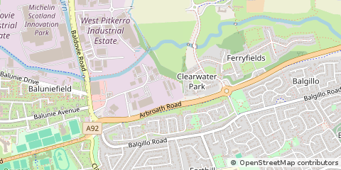 Map of Dundee, Angus