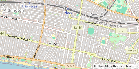 Map of Hove, East Sussex