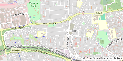 Map of Basildon, Essex