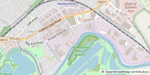 Map of Colwick, Nottingham