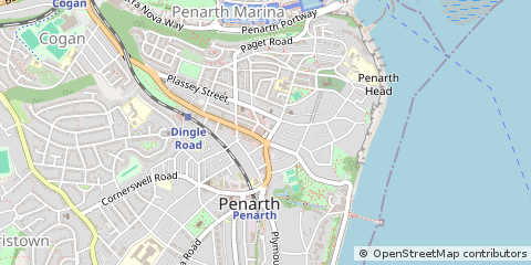 Map of Penarth, Vale of Glamorgan
