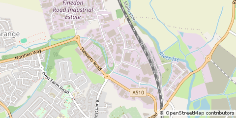 Map of Wellingborough, Northants