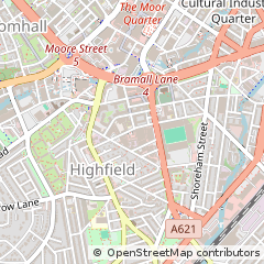 Map of Sheffield, South Yorkshire