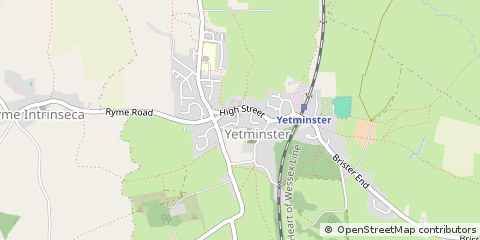 Map of Sherborne, Dorset