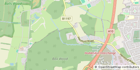 Map of Hoddesdon, Hertfordshire