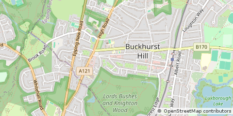 Map of Buckhurst Hill, Essex