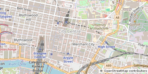Map of Glasgow, Strathclyde