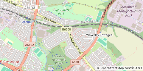 Map of Sheffield, South Yorkshire