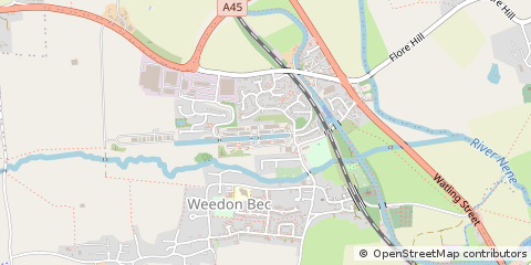 Map of Weedon, Northants