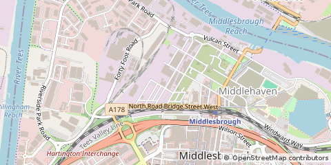Map of Middlesbrough, Cleveland