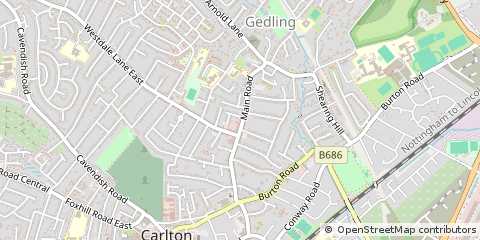 Map of Nottingham, Nottinghamshire
