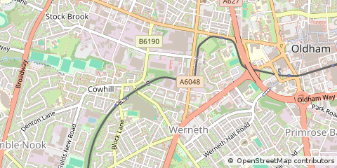Map of Oldham, Manchester