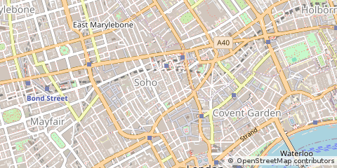 Map of Soho, London