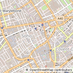 Map of Soho, London