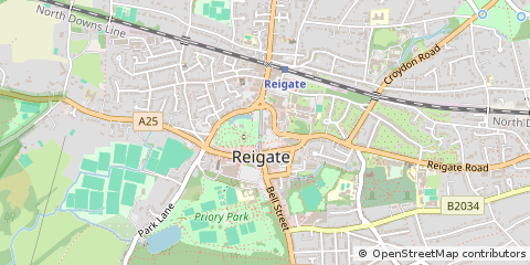 Map of Reigate, Surrey