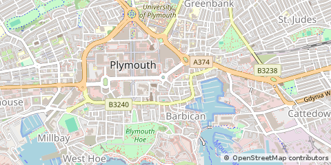 Map of Plymouth, Devon