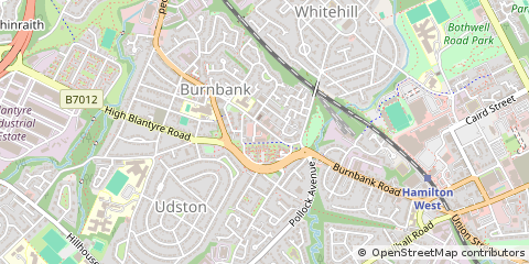 Map of Hamilton, Lanarkshire