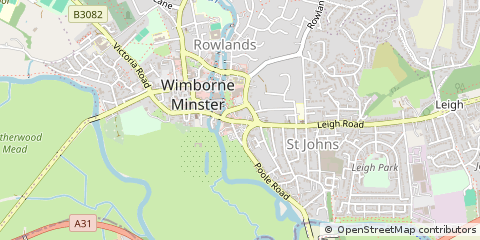 Map of Wimborne, Dorset