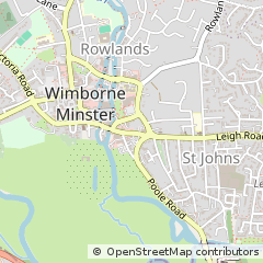 Map of Wimborne, Dorset