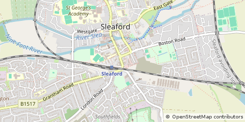 Map of Sleaford, Lincolnshire