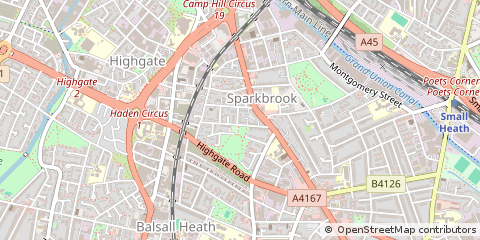 Map of Birmingham, West Midlands