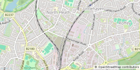 Map of Horsham, West Sussex