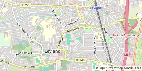 Map of Leyland, Lancashire