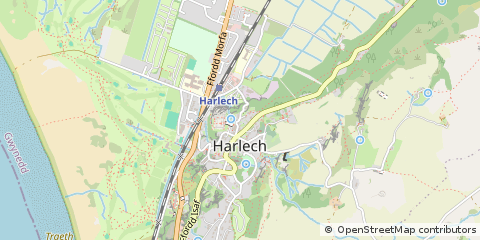 Map of Harlech, Gwynedd