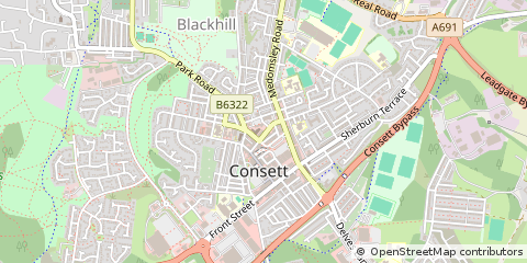 Map of Consett, County Durham
