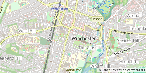 Map of Winchester, Hampshire
