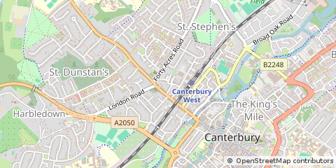 Map of Canterbury, Kent